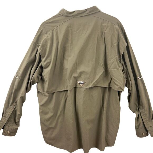 Columbia PFG UPF 30 Long Sleeve Vented Fishing Shirt Khaki Men’s XL - Picture 2 of 11
